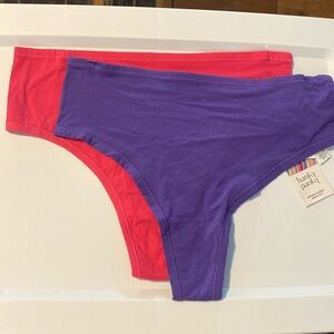 Lot of 2 Hanky Panky PlayStretch‎ Hi-Rise Thong Panties Pink Purple XL / XXL